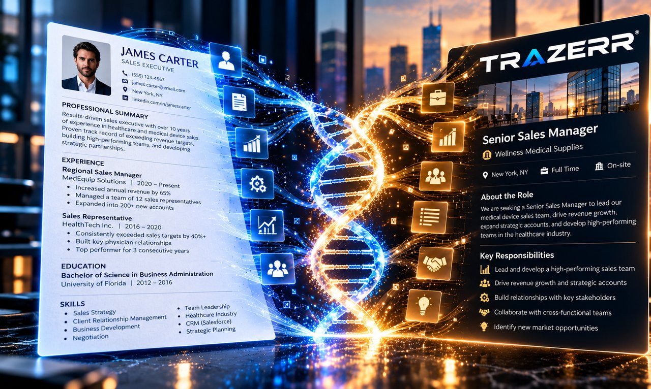 Resume to Career DNA to job matches: the complete journey from profile analysis to personalized opportunities.